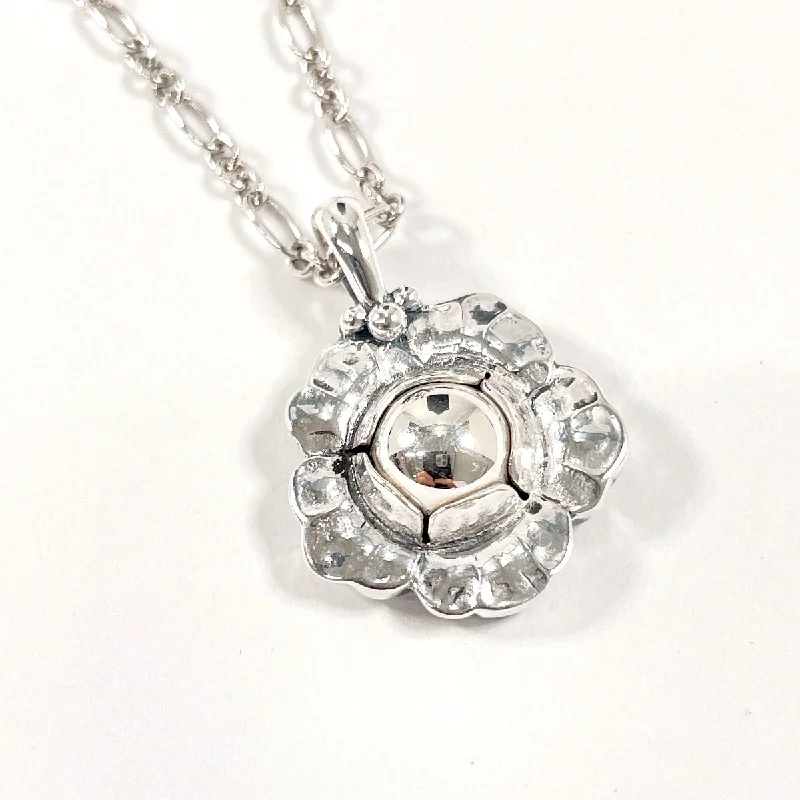 Long pendant necklaces for a stylish accessory with a dramatic flair -Georg Jensen Necklace Flower motif Heritage Collection 2002 Silver925 Silver Women Used