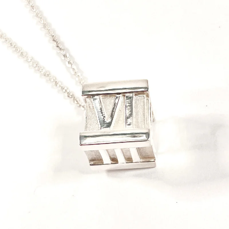 Spiritual pendant necklaces with symbols like lotus or om for personal meaning -TIFFANY&Co. Necklace Atlas cube Silver925 Silver Women Used