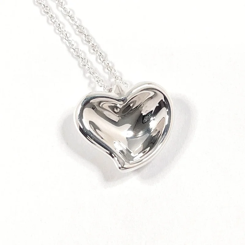 Trendy layered necklaces with delicate pendants for a chic and modern look -TIFFANY&Co. Necklace Curved heart Elsa Peretti Silver925 Silver Women Used