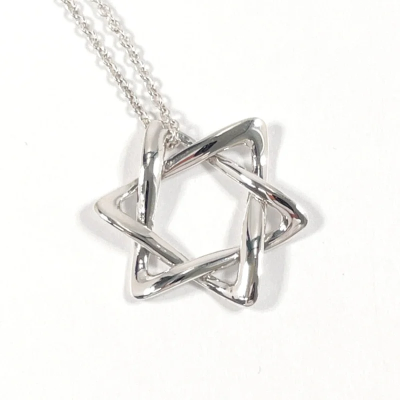 Stunning diamond pendants for necklaces to add sparkle and elegance -TIFFANY&Co. Necklace Star of david Elsa Peretti Silver925 Silver Women Used