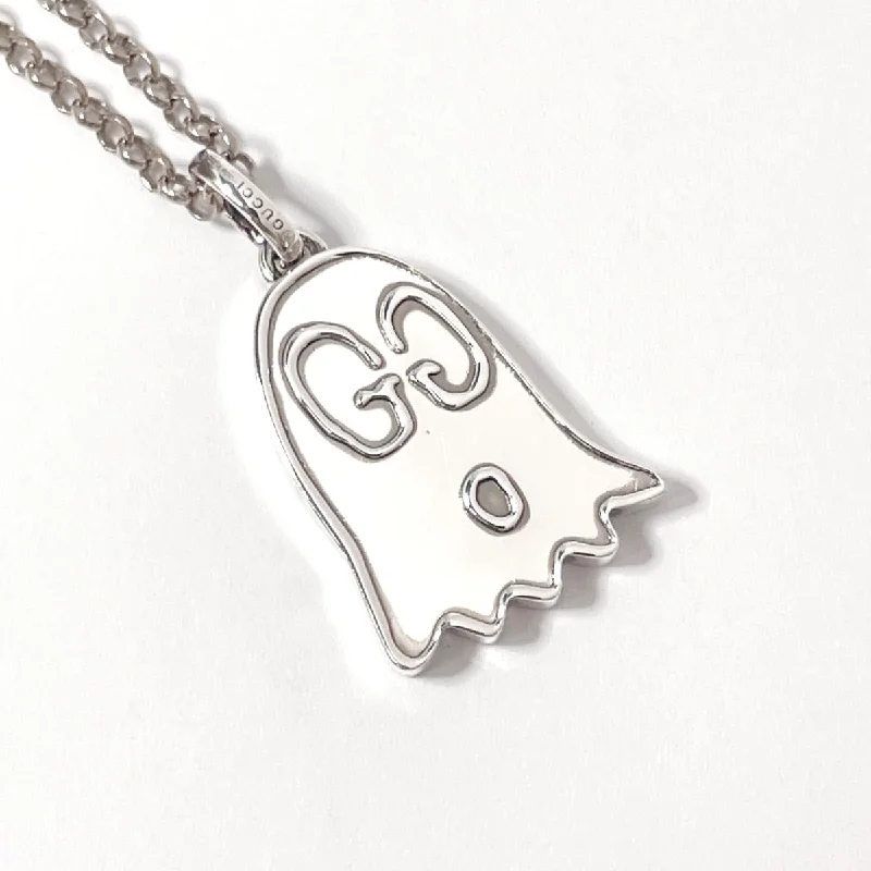 Personalized silver necklaces with custom initials or names for unique gifts -GUCCI Necklace ghost Silver925 Silver unisex Used