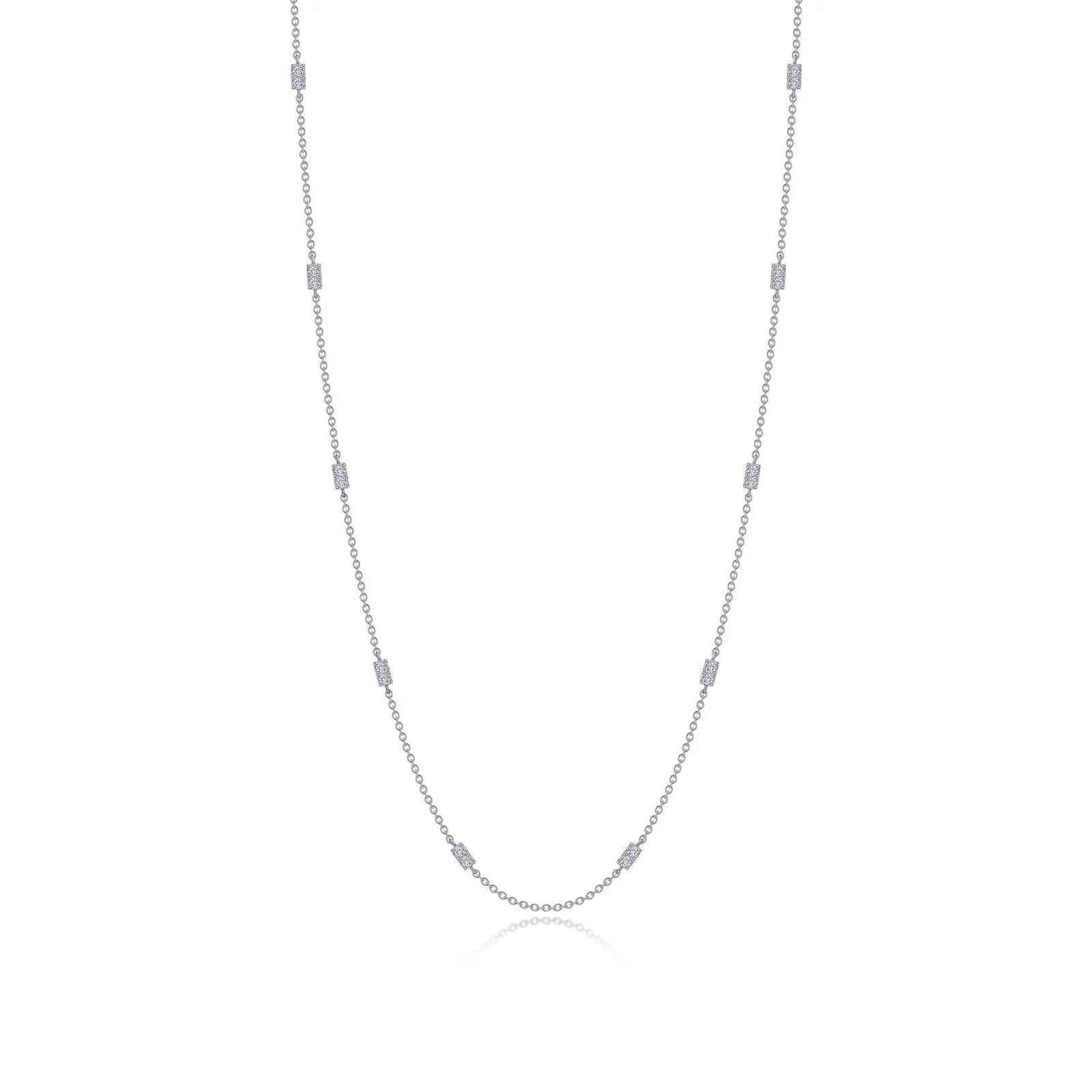 Custom geometric pendants on necklaces for a modern, chic look with precision -0.6 CTW Adjustable Station Necklace