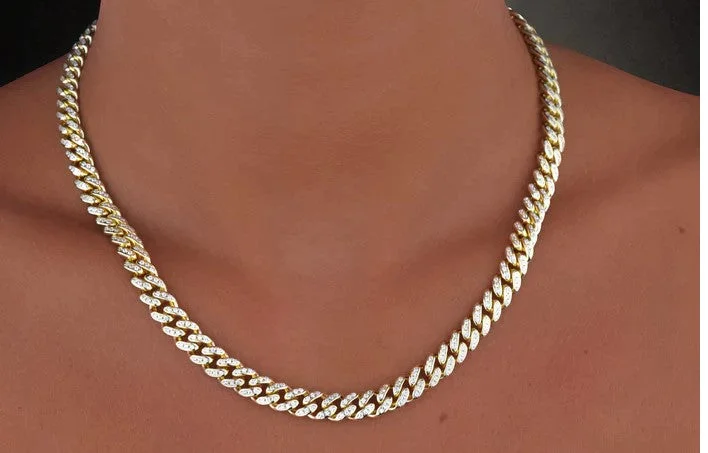 Luxury gold necklaces with diamond-encrusted pendants for a high-end fashion statement -BABY ICED CUBAN NECKLACE GOLD