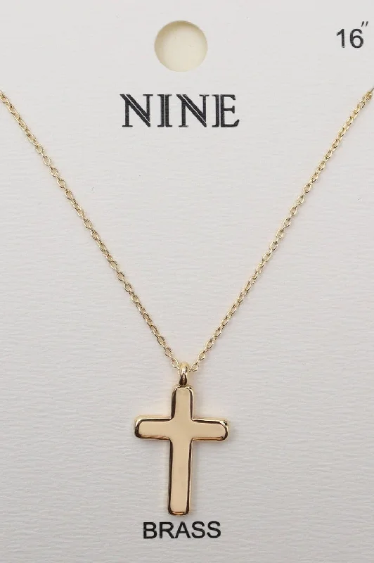 Stylish heart lock pendants on necklaces for a sweet and trendy accessory -CN4319 Cross Pendant Necklace