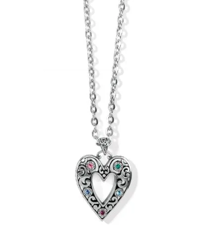 Stylish heart lock pendants on necklaces for a sweet and trendy accessory -Elora Gems Large Heart Necklace