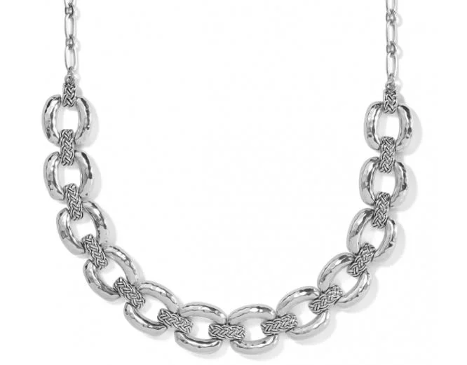 Classic oval pendant necklaces for a timeless and elegant accessory in silver -Interlok Woven Collar Necklace From the Interlok Collection