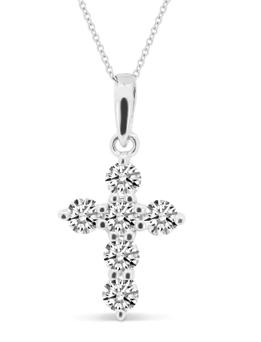 Elegant gold necklaces and pendants for women who love timeless accessories -Madison K 14kt white gold diamond Cross Pendant Necklace