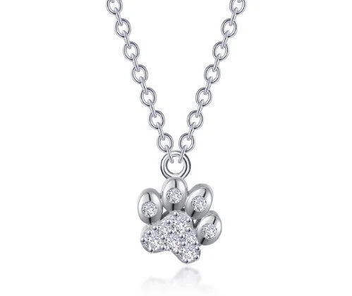 Elegant silver necklaces with engraved pendants for personalized gifts with meaning -Precious Paw Necklace