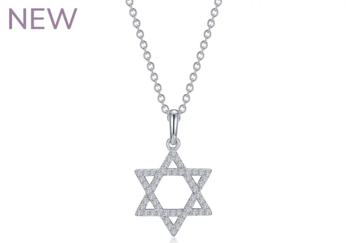 Crystal heart pendants on necklaces for a romantic and sentimental gift idea -Star of David Pendant Necklace