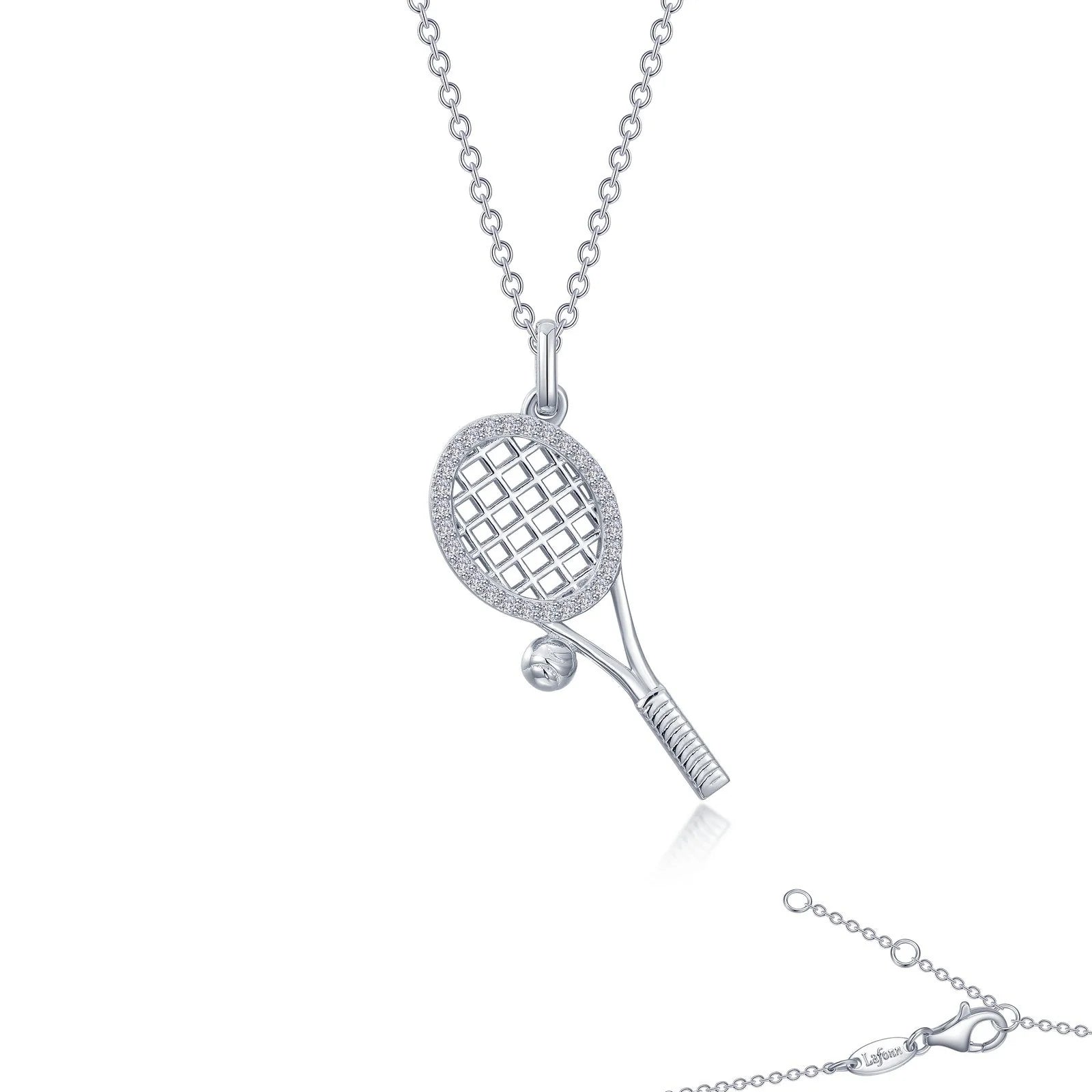 Simple sterling silver necklaces with small, understated pendants for minimalist charm -Tennis Racket Necklace