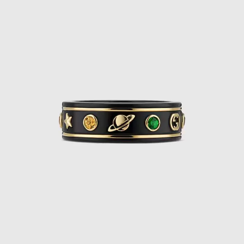 Gemstone rings featuring citrine for golden stone warmth -18KT GOLD GUCCI ICON RING.