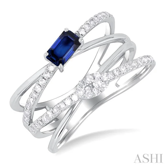 Artisan gemstone rings with unique stone craftsmanship -CRISS CROSS GEMSTONE & LOVEBRIGHT DIAMOND FASHION RING