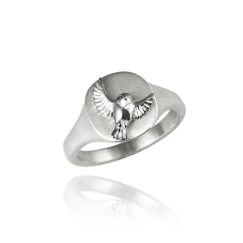 Stylish gemstone rings perfect for vibrant finger elegance -Freedom Bird Signet Ring