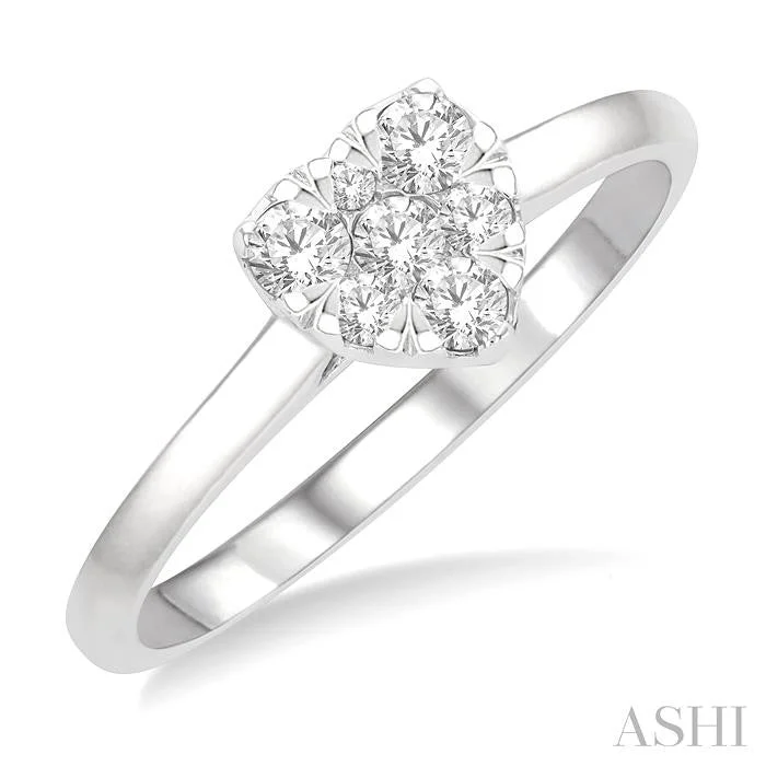 Light gemstone rings ideal for daily finger wear -HEART SHAPE LOVEBRIGHT ESSENTIAL DIAMOND ENGAGEMENT RING