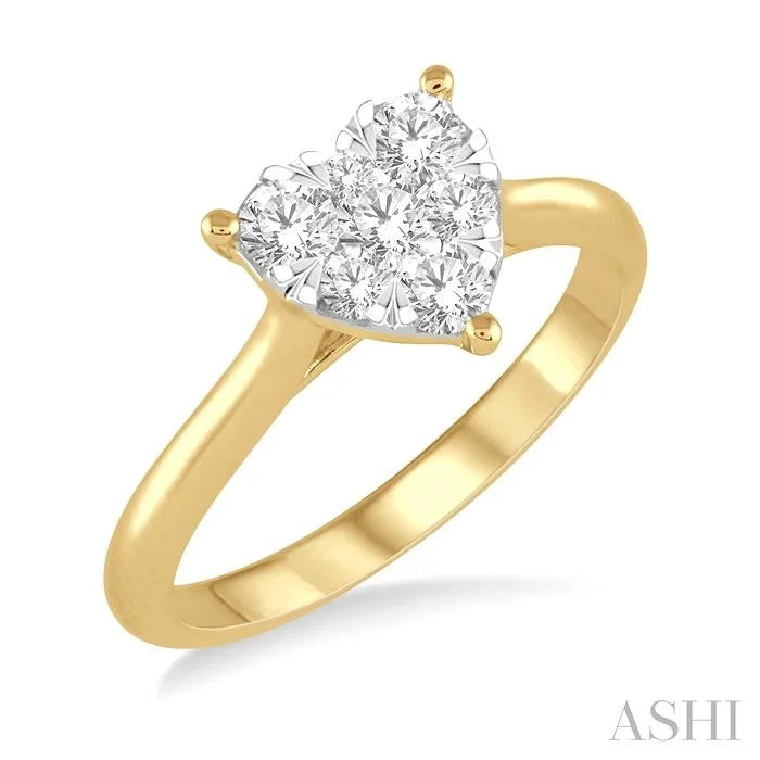 Sharp gemstone rings with modern stone cut elegance -HEART SHAPE LOVEBRIGHT ESSENTIAL DIAMOND ENGAGEMENT RING