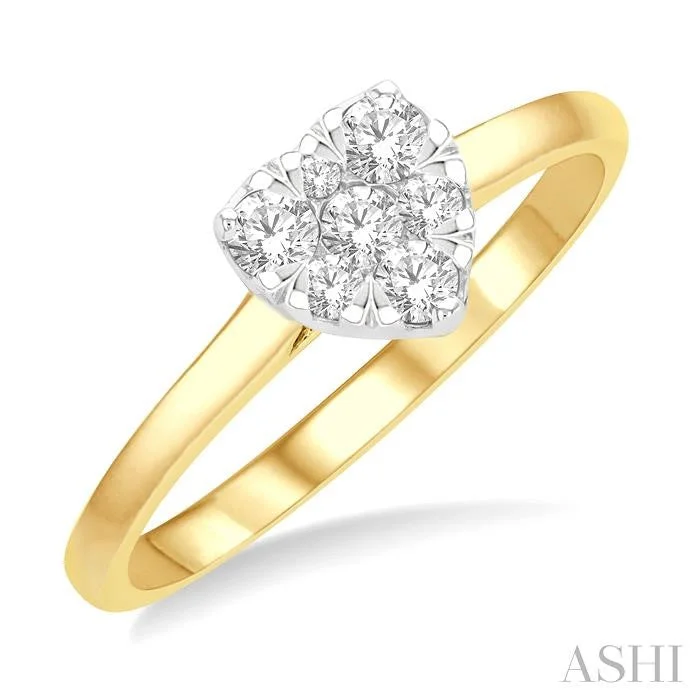 Open gemstone rings with airy stone band designs -HEART SHAPE LOVEBRIGHT ESSENTIAL DIAMOND ENGAGEMENT RING